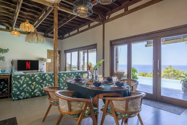 Open living area with sea view